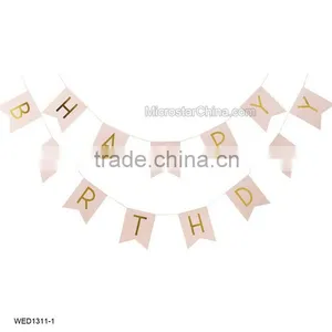 HAPPY Birthday Gold Letter Paper String Flag Birthday Party Decorations Kids Party Decoration thumbnail-3