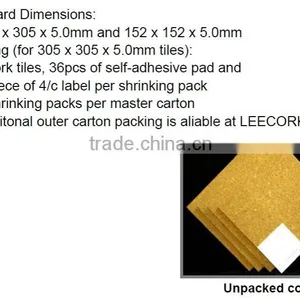 "LEECORK" Cork Tile With Adhesive Pad for DIY Bulletin Board thumbnail-1