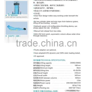 Clear Floor 2-post Car Lift, Manual Release, 3200kg 4000kg thumbnail-2