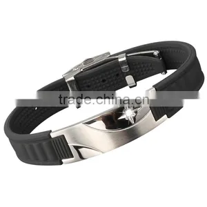 Noproblem D007 FDA Germanium Tourmaline Bio Magentic Scalar Energy Newest Fashion Silicone Bracelet thumbnail-1