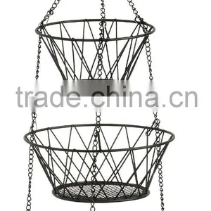3-Tier Round Iron Hanging Basket thumbnail-3