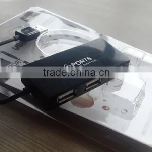 New High Speed 4 Ports USB 2.0 Hub Portable USB HUB With Line thumbnail-2