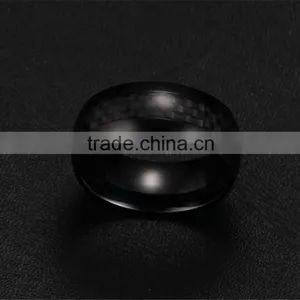 R-127 8mm Genuine Titanium Men's Ring Carbon Fiber Rings/ Carbon Fiber Steel Ring thumbnail-4