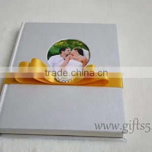 Handmade Hardcover Custom Wedding Guest Book With Photo Frame thumbnail-4