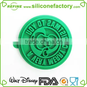 Food Grade Custom SANTA Design Silicone Cookie Stamp With Wooden Handle thumbnail-2