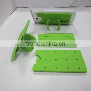 3M Sticky Silicone Card Wallet With Cell Phone Stand Pocket Silicone Smart Wallet With Stand thumbnail-1