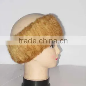 New Popular Style Knitted Real Mink Fur Headband thumbnail-2