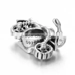 X208 Handmade Silver Motorcycle Charms,Real 925 Silver Diy Charm Pendants For Men thumbnail-2