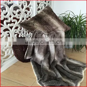 Wild Mannered Gray Fox Faux Fur Throw Blanket thumbnail-1