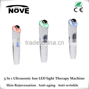 2016 5 in 1 Home Use Ultrasonic Ionic LED Light Therapy Equipment Ultrasonic Photon Galvanic Beauty Equipment thumbnail-1