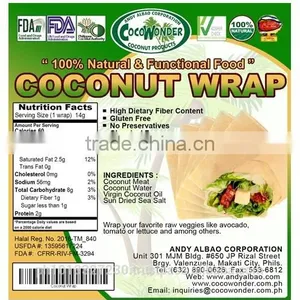 High Quality COCONUT WRAP - Gluten Free, 100% Natural & Vegan thumbnail-2
