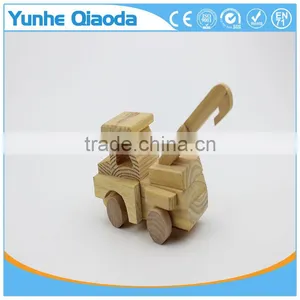 Wood 3D Vehicle Mini Pullze Crane r 3D Woodcraft Kit Assemble Paint DIY 3D Puzzle Toys for Kids Adults the Best Birthday Gift thumbnail-1