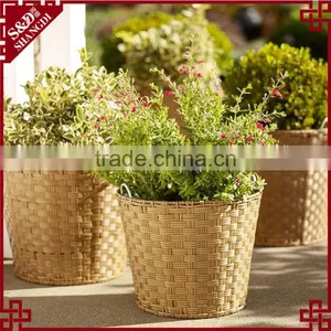 S&D New Products Outdoor Rattan Wicker Round Patio Garden Planter Pot Rattan Large Size Plastic Flower Pot thumbnail-1