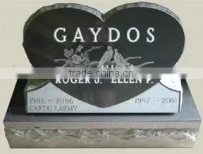 Heart Shaped Black Polished Stone MONUMENT thumbnail-1