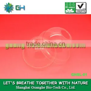 Non-pollution Convenient Transparent 100% Biodegradable Plastic PLA Cup Lid Dome Cup Lid for Cold Drinking/icecream Cup thumbnail-1