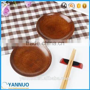 Wholesale Japanese Style Dessert Saucer Wood Food Plate, Round Wooden Small Dish for Afternoon Tea thumbnail-1