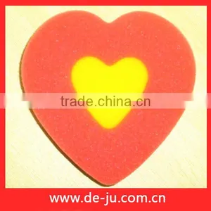 Red Heart Yellow Lovely Soft Cleaning Washing Sponge thumbnail-1