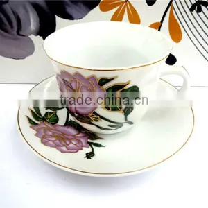 High Quality Coffee Cups 6oz White Porcelain New Bone China Cup and Saucer thumbnail-1