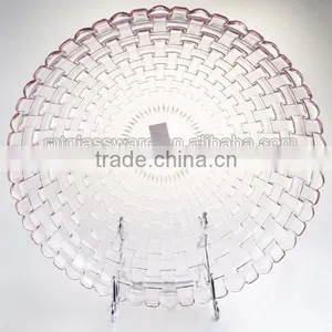 Cheap Crystal Glass Beaded Woven Charger Plates thumbnail-3