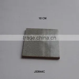 Square Chevron Pattern Printed Bone Coaster Available in Other Patterns and Colours thumbnail-1