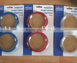 New Design Round Shape Coffee Cup Cork Coaster Set thumbnail-1