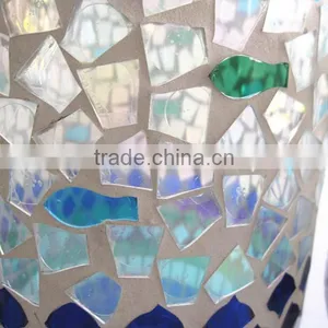 Blue&white Ocean Theme Mercury Electroplated Glass Containers Good Quality Candle Canister for Summer Holiday thumbnail-2
