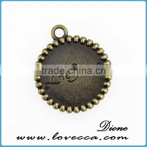 Classical Antique Bronze Stamped Metal Charms for Garment Decoration thumbnail-1