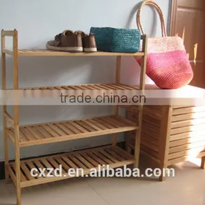 Creative Wooden Four-tier Walnut Shoe Rack thumbnail-2