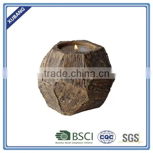 Poly Resin Promotion Wood Carving Finish Candle Holder thumbnail-3