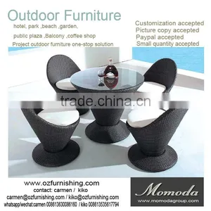 9019 Outdoor Furniture Customized Suppliers Foshan Alidababa Factory Accept Paypal Dining Table and Chair for Coffee Shop thumbnail-1