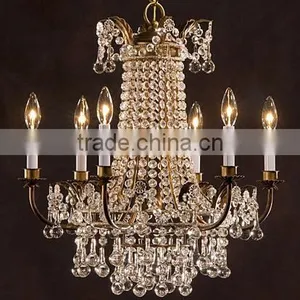 European Style Golden Finished Antique Wrought Iron Chandelier With Crystal for Kids Room Decoration - BF07-80116 thumbnail-1