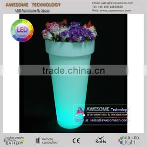 Battery Powered Illuminated Led Plastic Flower Pot thumbnail-2
