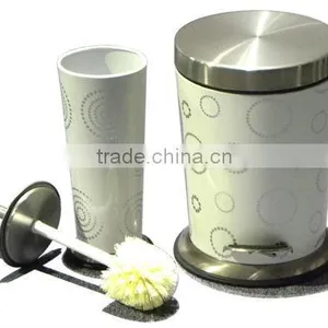 Bathroom Trash Bin and Toilet Brush Holder Set thumbnail-1