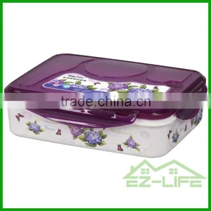 Nice BPA Free Microwave Safe Big Plastic Lunch Box Set for Girls and Women thumbnail-1