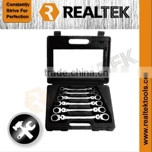 6pcs Flexible Double Ring Ratcheting Wrench Set thumbnail-1