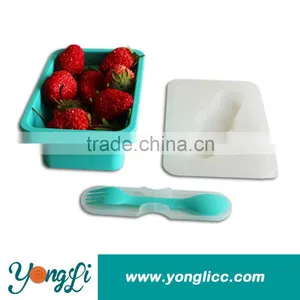 BPA Free Microwaveable Bento Box Silicone Foldable Japanese Lunch Box thumbnail-1