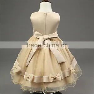 Retro Style Girls Party Wear Dress Kids 2015 New Designer Flower Bowknot Party Formal Ceremonies Dresses For Girls Free Shipping thumbnail-2
