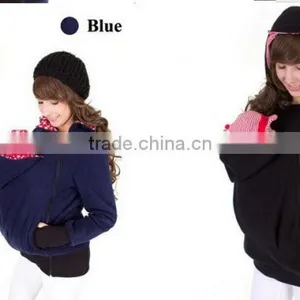 2016 New Style Multiple Function Mother Dress Three-in-one Cover Baby Women Hoodie Sweatshirt Polar Fleece Warm OEM thumbnail-4