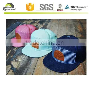 2015 Fashion Custom 6 Panel Snapback Hats With Embossed Leather Label thumbnail-1