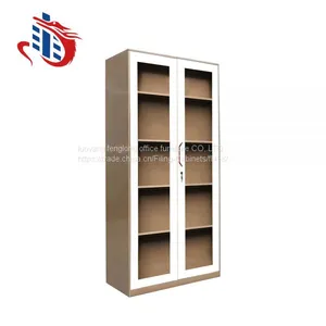 Steel Office Commercial Furniture 2 Swing Glass Door Filing Storage Cabinet thumbnail-3