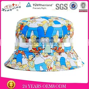 2015 New Style Digital Print Fabric Plain Bucket Hat Wholesale Blank Custom Kids Plain Bucket Hats thumbnail-1