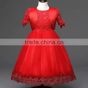 2016 Summer Style Kids Dress Flower Lace Princess Party Costume Girl Floral Dress thumbnail-1