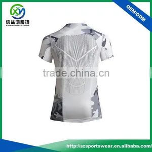2017 OEM Service High Quality Polyester Fabric Dry Fit Camo t Shirt / Gym Shirt / Fitness Shirt thumbnail-2