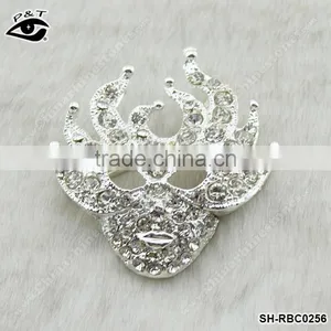Wholesale Rhinestone Brooch Mask Shape Brooch Pin for Clothing Garment Dresses thumbnail-1
