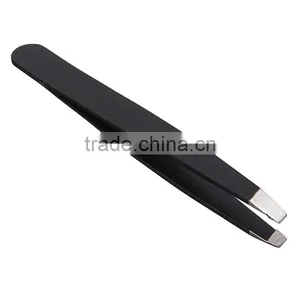 2016 High Quality Lowest Price Black High Quality Stainless Steel Slanted Tip Eyebrow Tweezer Hair Removal Makeup Clip Tool thumbnail-5