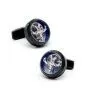 Black Steel With Silver Carbon Fiber Tourbillon Cufflinks thumbnail-1