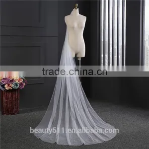 2017 Wholesale New Grance Long Bridal Wedding Veil Long Tulle Wedding Veils HL18 thumbnail-5