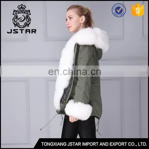 Wholesale Good Quality Fur Hooded Jacket Fashion Fur Trim Coat Sale thumbnail-6