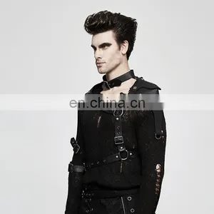 Punk Rave Men's Gothic Black Chest Harness-top Armor S-236 thumbnail-2