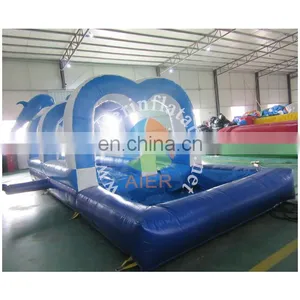 2016 Aier Guangzhou Hot Sale Long Tunnel Water Inflatable Slide for Sale thumbnail-3